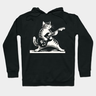 Electric Guitar Cat Rock Music Japan Style Funny Cat Hoodie